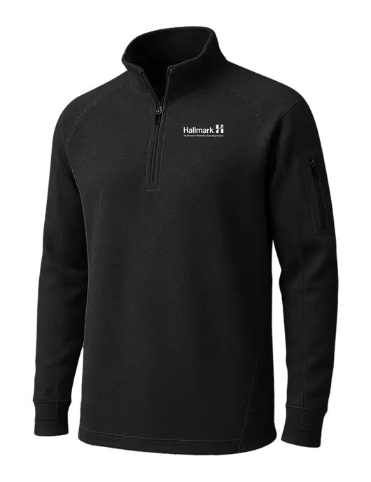 Black Tech Fleece 1/4 Zip Pullover w/Hallmark Logo