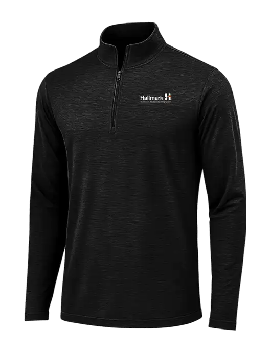 Black Triad Solid Posicharge Tri-Blend Wicking 1/4 Zip Pullover w/Hallmark Logo