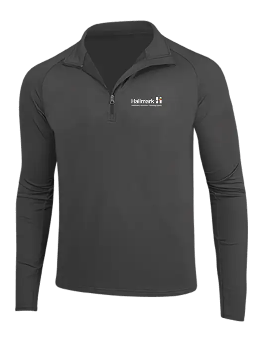 Charcoal Grey Sport Wick Stretch 1/4 Zip Pullover w/Hallmark Logo