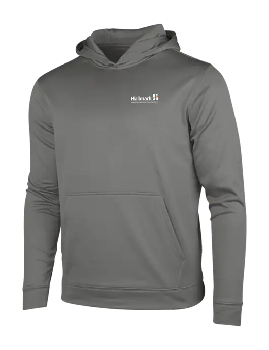 Dark Smoke Grey Sport-Wick Fleece Hooded Pullover w/Hallmark Logo