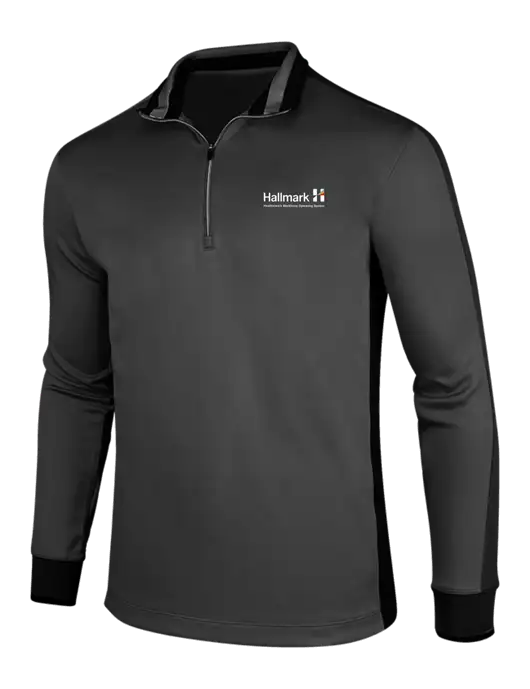 NIKE Anthracite Heather/Black Dry-Fit 1/2 Zip Cover-Up w/Hallmark Logo