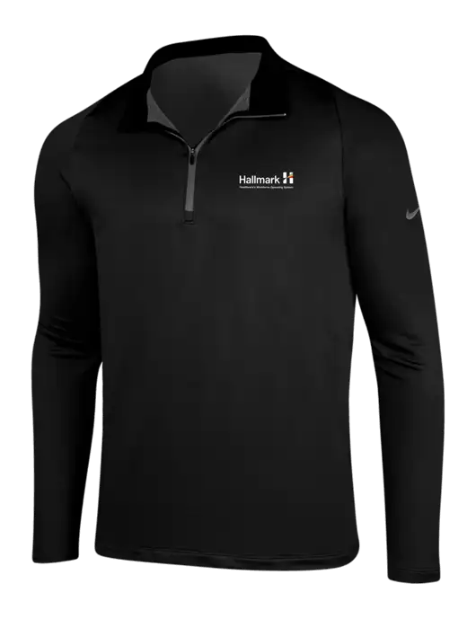NIKE Black/Dark Grey Dry-Fit Stretch 1/2 Zip Cover-Up w/Hallmark Logo