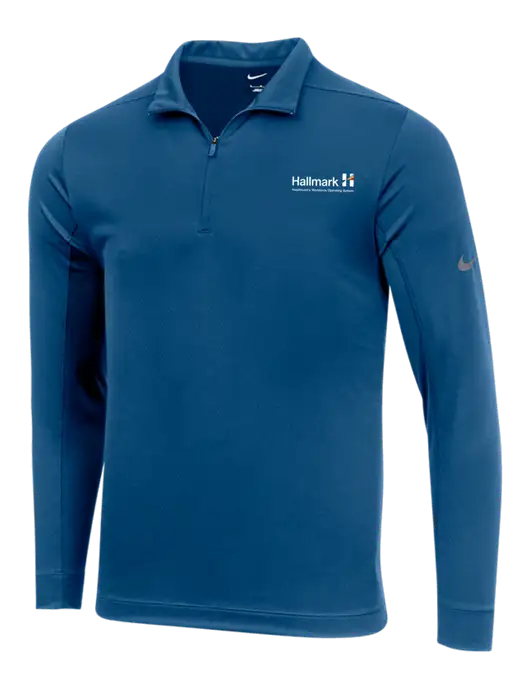 NIKE Dark Royal Dry 1/2 Zip Cover-Up w/Hallmark Logo