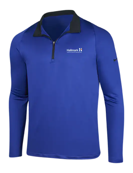 NIKE Deep Royal/Black Dry-Fit Stretch 1/2 Zip Cover-Up w/Hallmark Logo