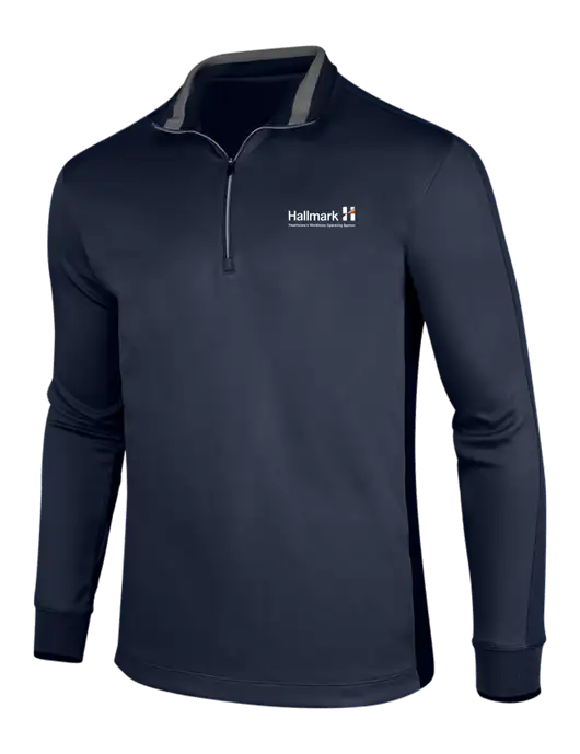 NIKE Midnight Navy Heather/Midnight Navy Dry-Fit 1/2 Zip Cover-Up w/Hallmark Logo