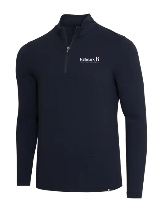 TravisMathew Black Crestview 1/4 Zip w/Hallmark Logo