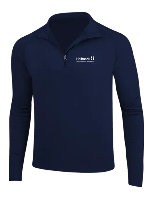 Navy Sport Wick Stretch 1/4 Zip Pullover w/Hallmark Logo