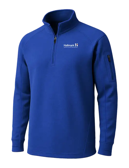 True Royal Tech Fleece 1/4 Zip Pullover w/Hallmark Logo