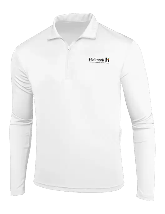 White PosiCharge Competitor 1/4 Zip Pullover w/Hallmark Logo