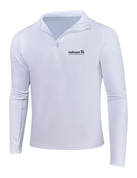 White Sport Wick Stretch 1/4 Zip Pullover w/Hallmark Logo