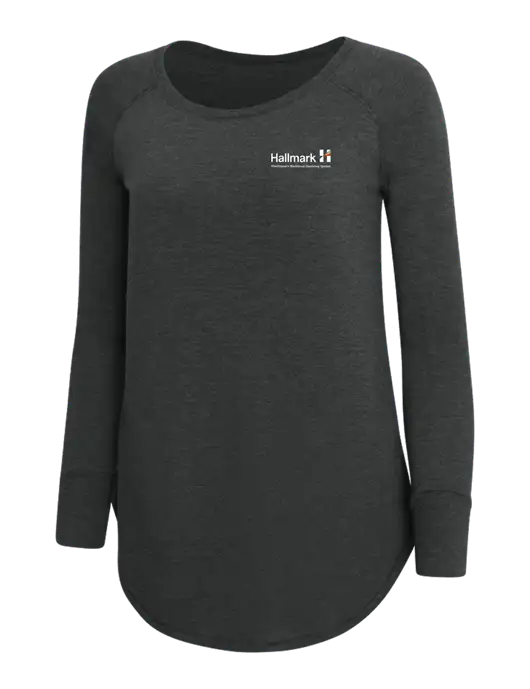 Womens Perfect Wide Collar Tunic Tri-Blend Black Frost 4.5 oz T-Shirt w/Hallmark Logo