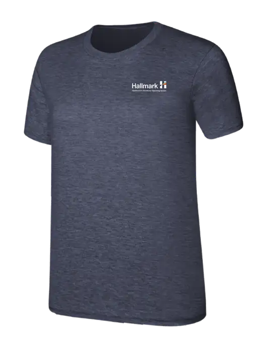 Womens Ring Spun Heather Navy 4.5 oz T-Shirt w/Hallmark Logo
