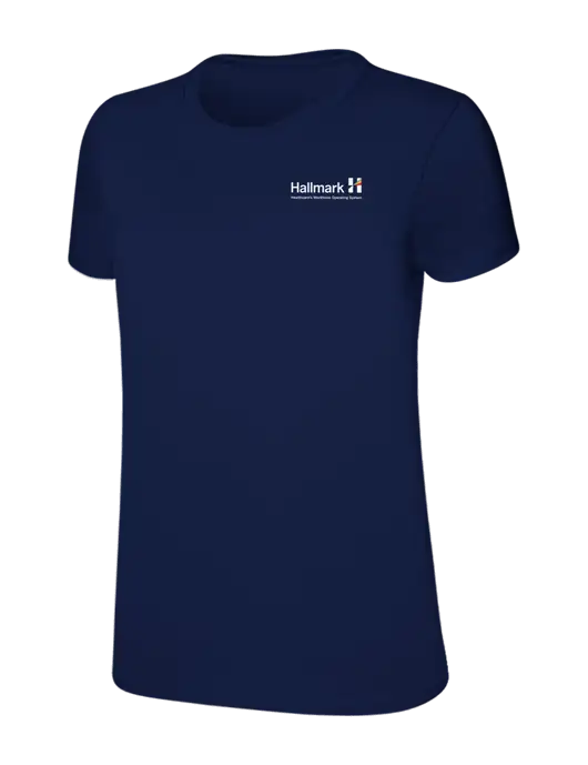 Womens Ring Spun Navy 4.5 oz T-Shirt w/Hallmark Logo