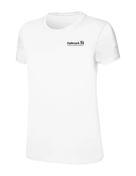 Womens Ring Spun White 4.5 oz T-Shirt w/Hallmark Logo