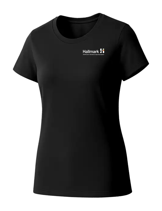 Womens Seriously Soft Black T-Shirt w/Hallmark Logo