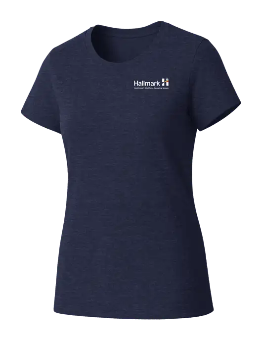 Womens Seriously Soft Heathered Navy T-Shirt w/Hallmark Logo