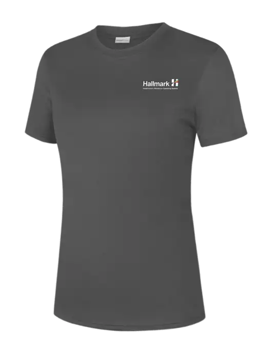  Womens Dark Grey PosiCharge Competitor Tee w/Hallmark Logo