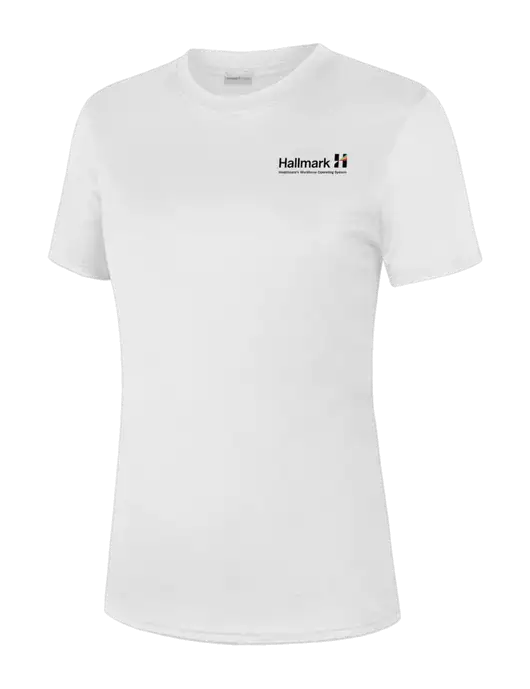  Womens White PosiCharge Competitor Tee w/Hallmark Logo