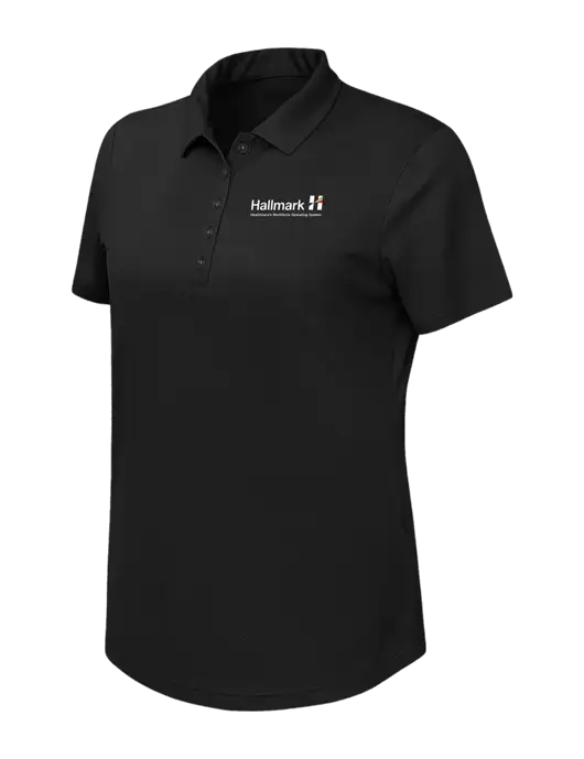 Callaway Womens Birdseye Black Polo w/Hallmark Logo