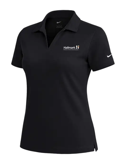 NIKE Black Womens Dri-Fit Micro Pique Polo w/Hallmark Logo