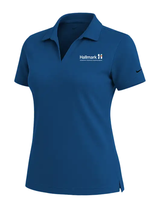 NIKE Dark Royal Womens Dri-Fit Micro Pique Polo w/Hallmark Logo
