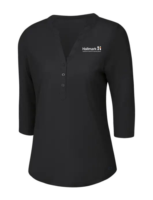 OGIO Blacktop Jewel Henley w/Hallmark Logo