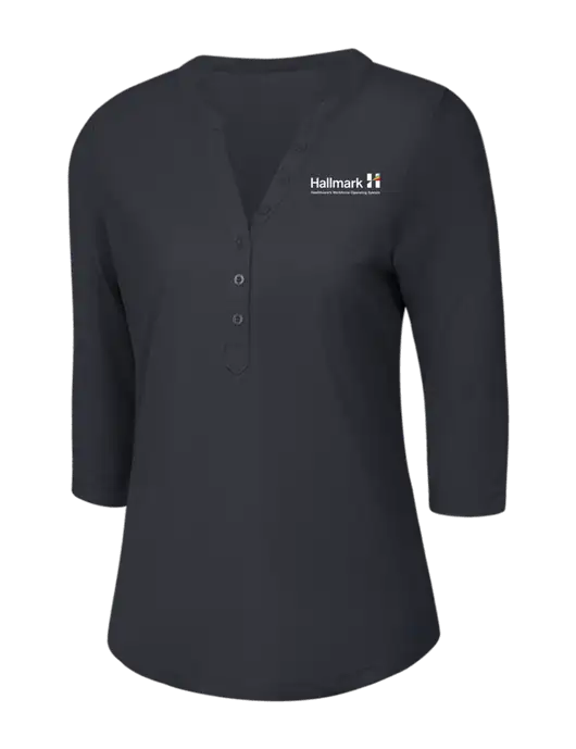 OGIO Charcoal Grey Jewel Henley w/Hallmark Logo