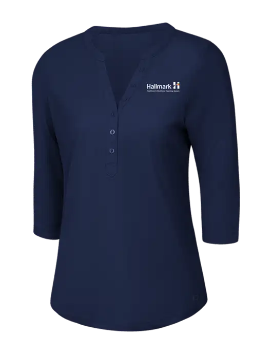 OGIO Navy Jewel Henley w/Hallmark Logo