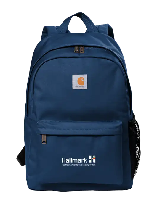 Carhartt Navy Canvas Backpack w/Hallmark Logo