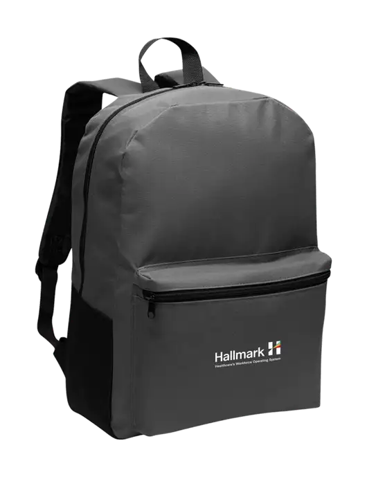 Casual Dark Charcoal Lightweight Laptop Backpack w/Hallmark Logo