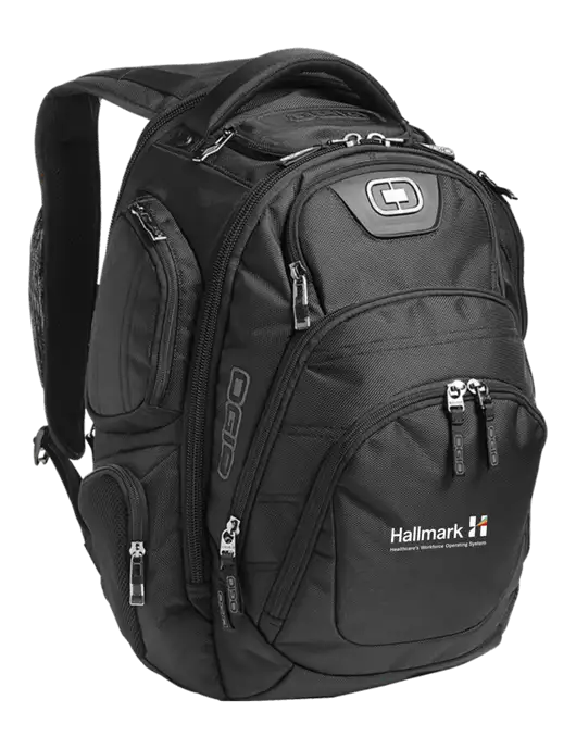 OGIO Black Stratagem Laptop Backpack w/Hallmark Logo