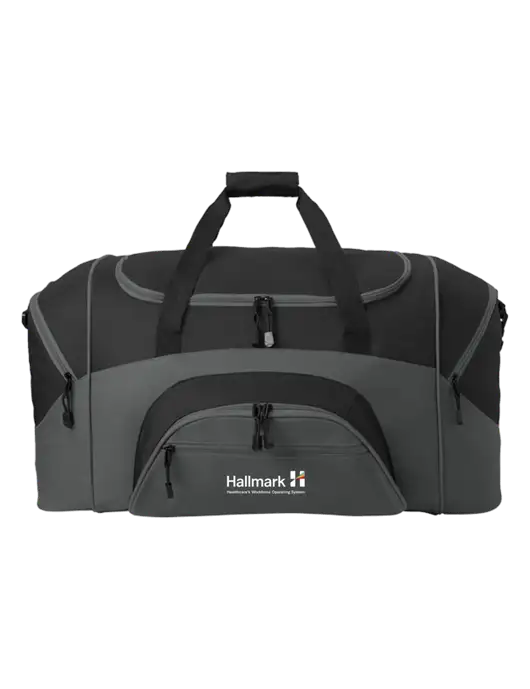 Standard Colorblock Black/Dark Grey Sport Duffel w/Hallmark Logo