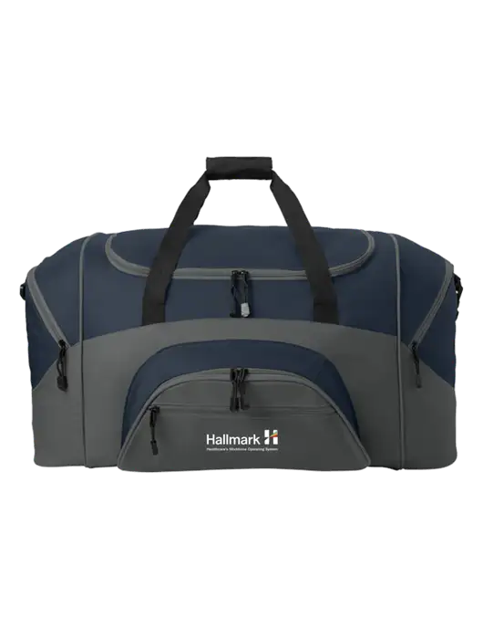Standard Colorblock Navy/Dark Grey Sport Duffel w/Hallmark Logo